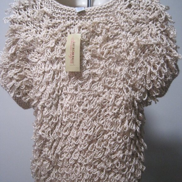 American Rag CIE Peach Blush Pasadena Boho Knit Carpet Sweater Vest Size Large - Picture 4 of 8